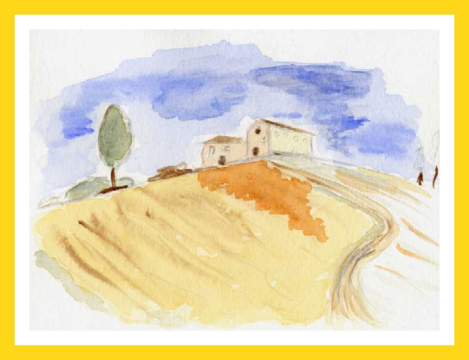 Watercolour farm in Tuscany : Available  50  