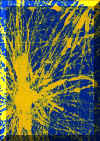 Toile abstraite projections jaunes 30x40 cm Dispo 150 